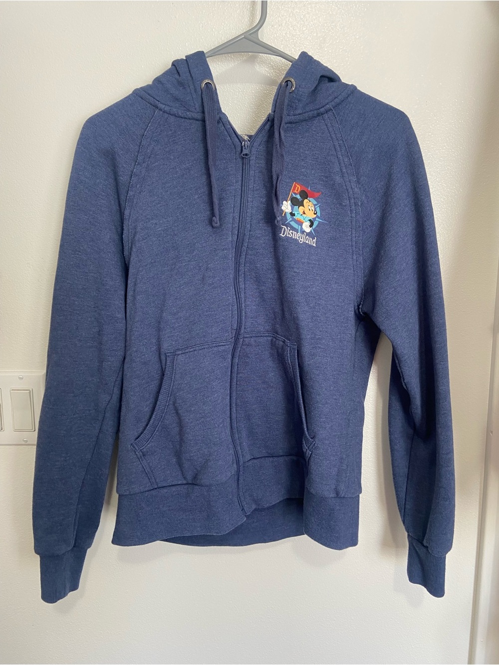 Disney Blue Heathered Zip-Up Hoodie with Drawstring
